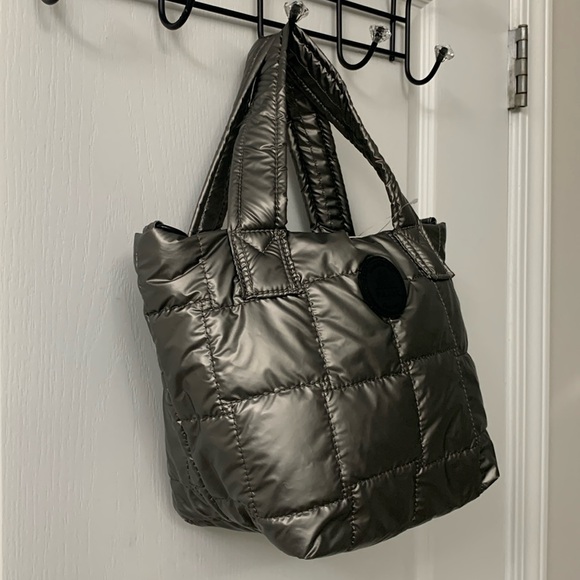 Silver / Space Grey Quilted Puffer Small Pajar Handbag / Crossbody Bag - Picture 4 of 15